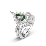 Women's Fashionable All-match S925 Silver Green Moss – Gifts for Her — 4