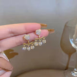 Sparkling Heart Earrings Tassel Front – Special Occasion Gifts — 1