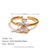18K Micro Inlaid Zircon Five Petal Flower Ring – Birthday Gifts — 9