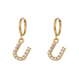 18K Gold Plated Micro Set Zircon Letter Earrings – Gifts for Her — 8