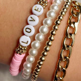 Retro Ethnic Style Gold Bracelet Letter Polymer Clay – Stylish Gifts — 10