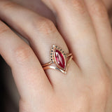 Diamond Ruby Set Black Diamond Women's Two Piece Ring – Gifts for Her — 1