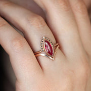 Diamond Ruby Set Black Diamond Women's Two Piece Ring – Gifts for Her — 1