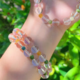 Natural White Crystal Bracelet Iced Round Beads – Jewelry Gift Ideas — 3