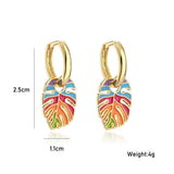 Niche Design Retro Color Leaf Oil Drop Earrings – Stylish Gifts — 2