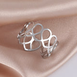 Stainless Steel Color Cute Kitten Solid Ring – Cat Lover Gifts — 1