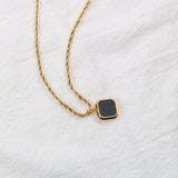 Womens Titanium Steel Simple Design Black Onyx – Jewelry Gift Ideas — 6