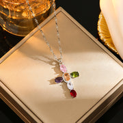 Colored Zircon Cross Necklace With Diamonds Does – Jewelry Gift Ideas — 8