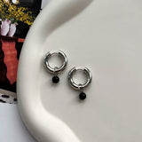 Donut Acrylic Black Beads Ear Clip Women – Gifts for Her — 1