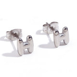 Titanium Steel Earrings 18K Gold Mini Alphabet Letter – Gifts for Her — 8
