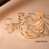 Creative Metal Design Sense Hollow Leaves Opening – Jewelry Gift Ideas — 6