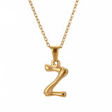 Hip Hop Bamboo 18K Stainless Steel Letter Pendant – Jewelry Gift Ideas — 16