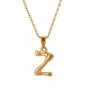 Hip Hop Bamboo 18K Stainless Steel Letter Pendant – Jewelry Gift Ideas — 16