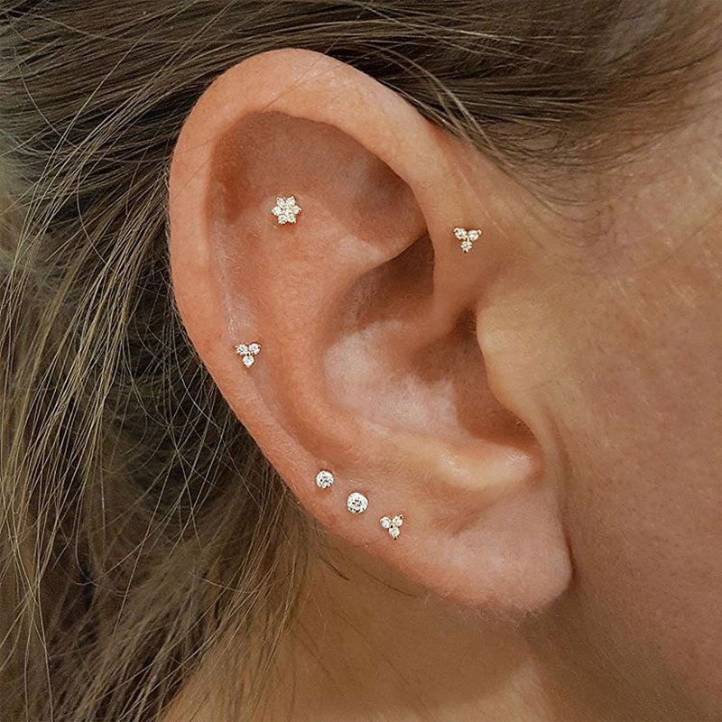 Fashion Ladies Mini Sterling Silver Stud Earrings – Stylish Gifts — 1