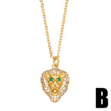 Leopard Head Pendant Necklace With Zirconia – Jewelry Gift Ideas — 2