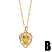 Leopard Head Pendant Necklace With Zirconia – Jewelry Gift Ideas — 2