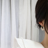 S925 Silver Needle Water Drop Shape Diamond Woven – Gifts for Her — 4