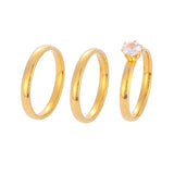 Stainless Steel Diamond Coupler Rings Three Piece – Small Gift Ideas — 2