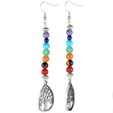 Tree Of Life Pattern Alloy Earrings Natural Crystal – Surprise Gifts — 3