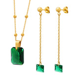Emerald Zircon Pendant Necklace Earring Jewelry – Jewelry Gift Ideas — 4