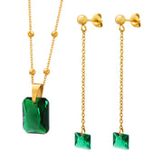 Emerald Zircon Pendant Necklace Earring Jewelry – Jewelry Gift Ideas — 4