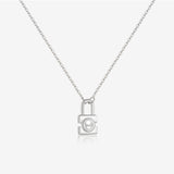S925 Sterling Silver Small Lock Pendant Pearl – Jewelry Gift Ideas — 7