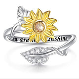 Gold And Silver Two-tone Sunflower Flower Ring – Meaningful Gifts — 4