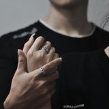 925 Silver Couple Couple Rings Men's Vintage Ring – Gifts for Him — 10