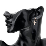 Cross Earrings Real Gold-plated Zircon – Jewelry Gift Ideas — 8
