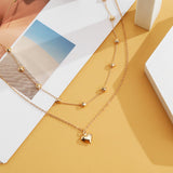 Double-layer Heart Pendant Fine Chain Necklace – Jewelry Gift Ideas — 4