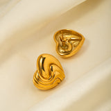 18k Gold Stainless Steel Textured Heart – Special Occasion Gifts — 3