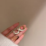 Dripping Glaze Geometric Irregular Round Earrings – Small Gift Ideas — 5