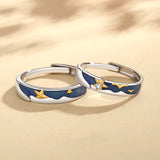 Blue Starry Sky Couple Ring Male And Female Pair – Stylish Gifts — 3