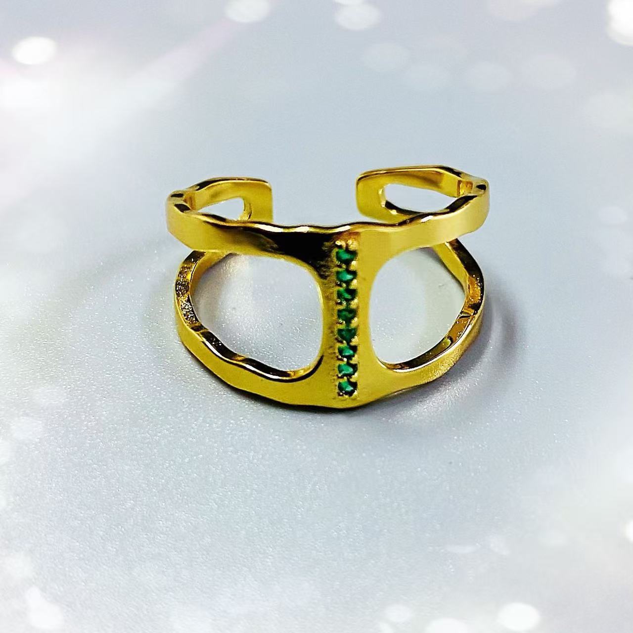 Female Copper Plating 18K Gold Inlaid Emerald Zircon – Gifts for Her — 1