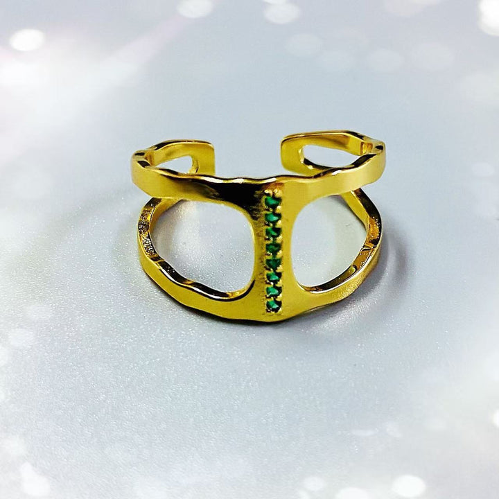 Female Copper Plating 18K Gold Inlaid Emerald Zircon – Gifts for Her — 1
