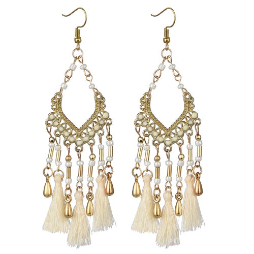 Bohemian Hollow Drop Oil Bead Long Earrings – Holiday Gift Ideas — 2