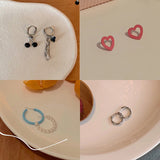 White And Blue Pearl Hoop Asymmetrical Earrings – Useful Gifts — 3