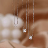 Sterling Silver Zircon Necklace With Diamond – Jewelry Gift Ideas — 2