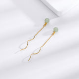 Round Beads Hetian Jade Hanging Earrings – Thoughtful Gifts — 9