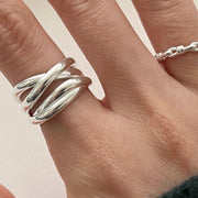 Irregular Highlight Line Crossing Ring – Everyday Gifts — 5