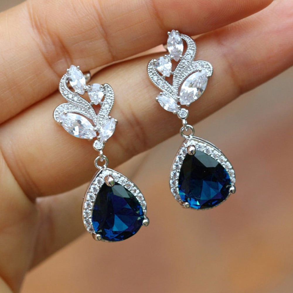 Fashion Pear Shaped Water Drop Zircon Women's Earrings – Stylish Gifts — 1