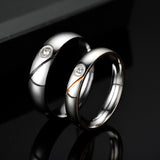 Stainless Steel Couple Ring With Diamond Style – Stylish Gifts — 3