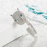Slightly Inlaid Snake Leopard Head Ring – Stylish Gifts — 4