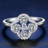 Mosonite Ring Diamond Heart Shaped Fourleaf – Special Occasion Gifts — 3