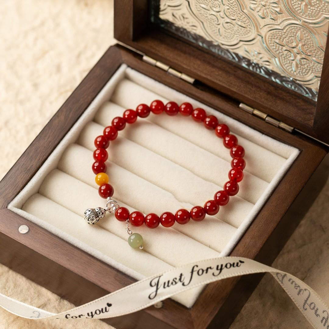Single-loop Natural Agate Bracelet With Silver – Jewelry Gift Ideas — 1