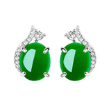 Vintage Emerald Chalcedony Simple Temperament Earrings – Useful Gifts — 5