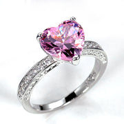 Inlaid AAA Heart-shaped Zircon Ring – Useful Gifts — 5