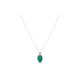 Small Epoxy Green Leaf Clavicle Necklace – Jewelry Gift Ideas — 2