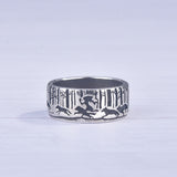 Engraving Running Woman With Wolves Silver Plated Ring – Gifts for Her — 5