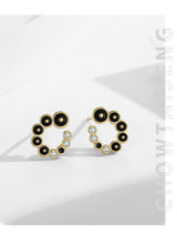 S925 Silver Black Round Micro Zircon-encrusted Stud – Practical Gifts — 2